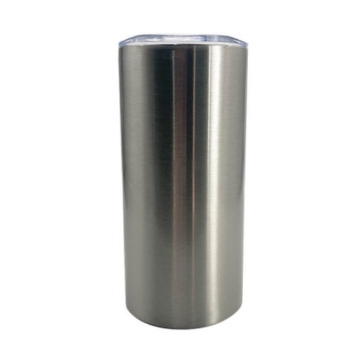 15oz Silver Skinny Straight Tumbler