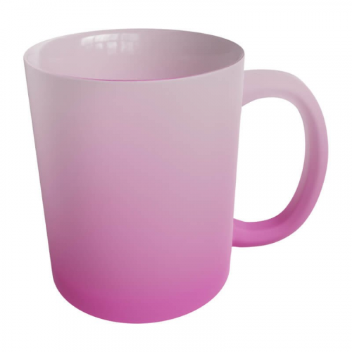 Pink frosted Glass mug