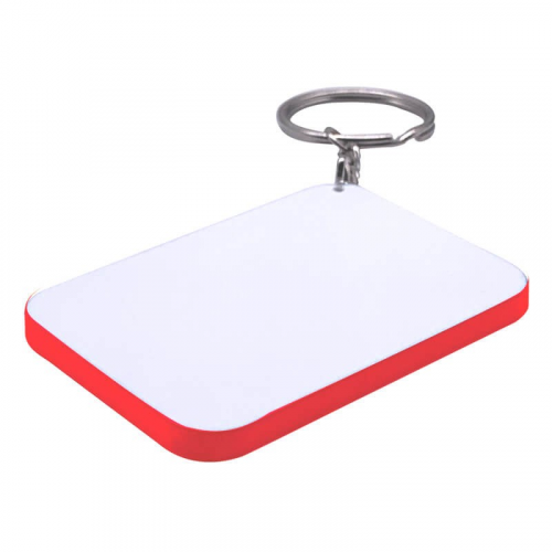 Polymer RED Rectangle keyrings